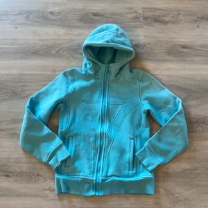 Lululemon Iviva girls zip up blue hoodie size 10